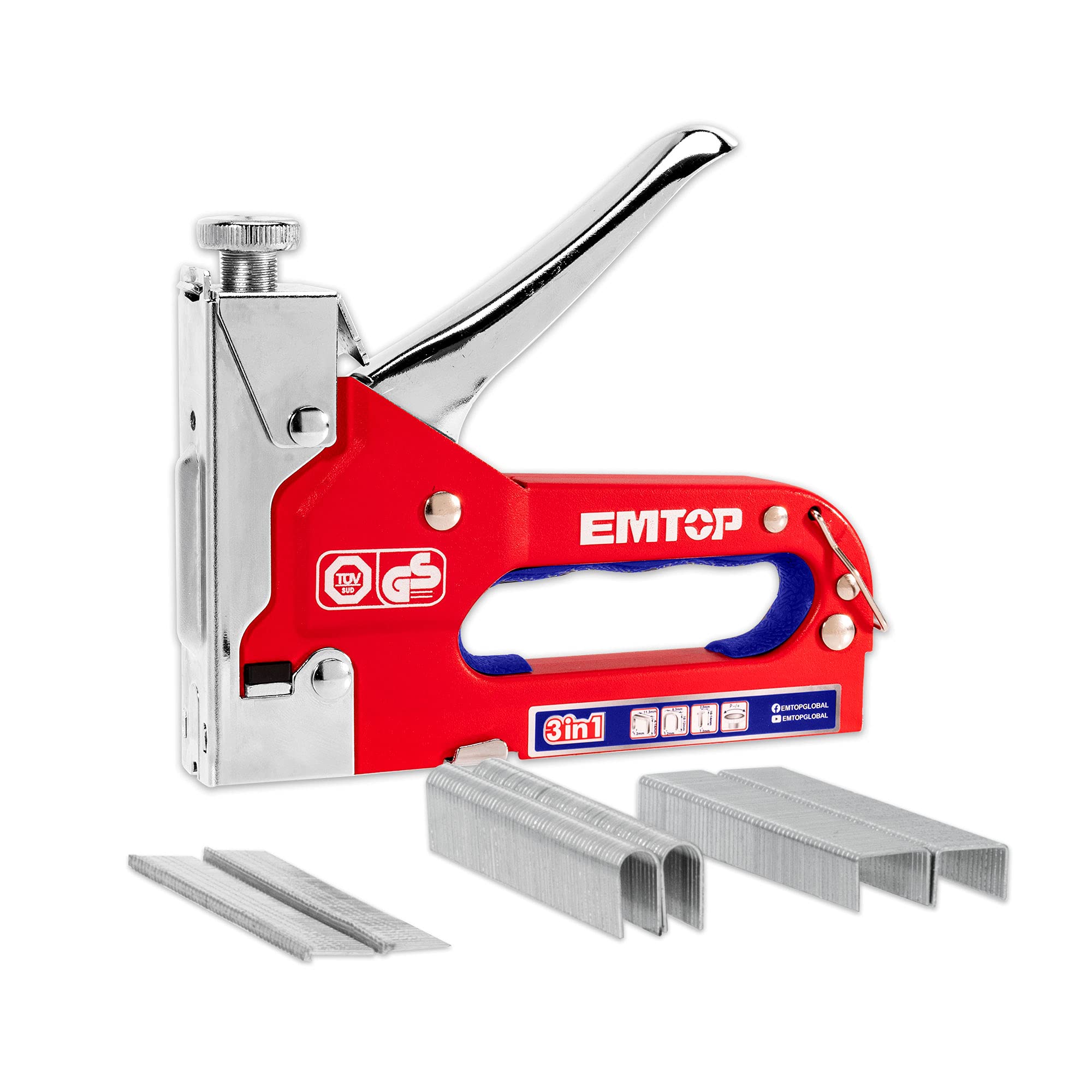 Amazon.co.jp: EMTOP ガンタッカー ハンドタッカー ステープルガン 3